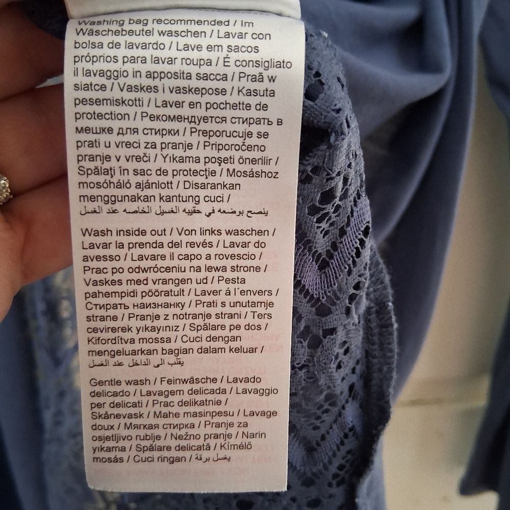 Jacqueline de Yong JDY Cornflower Blue Lace Open-Front Cardigan - Picture 13 of 16